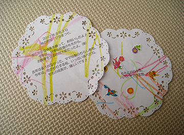 コメントに絵やシールを貼ってもらったり、子供と一緒に作ります。