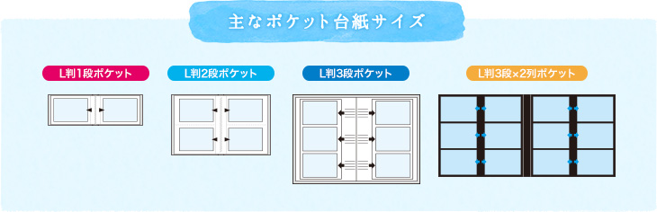 主なポケット台紙サイズ