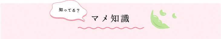 知ってる？マメ知識